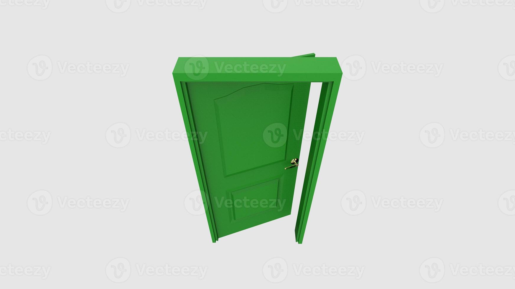 ilustração de porta isolada renderização em 3d foto