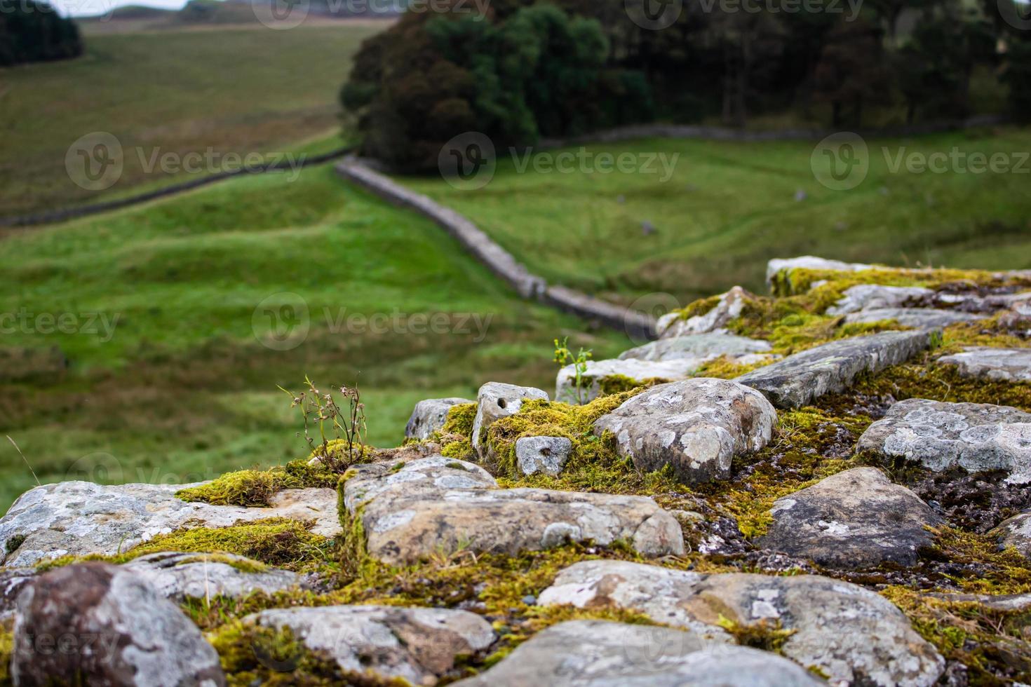 parede de pedra romana, parede de Adriano em Northumberland foto