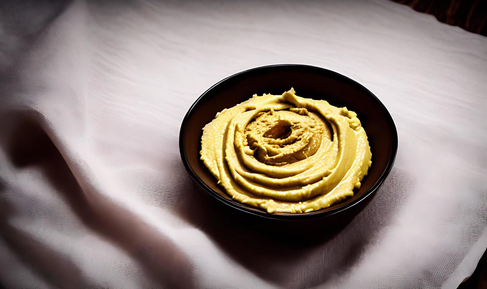 comida saudável. hummus orgânico feito na hora tradicional. foto