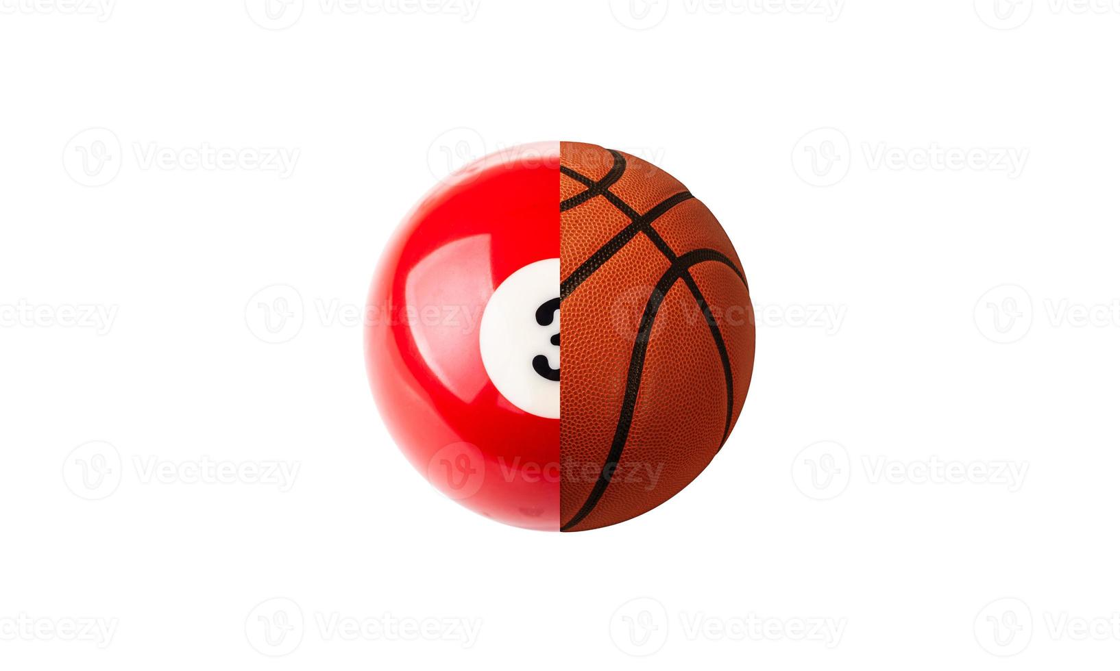 conceito de bola de bilhar e basquete foto