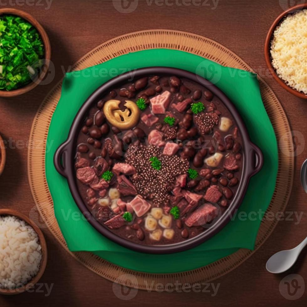 deliciosa comida brasileira de feijoada foto