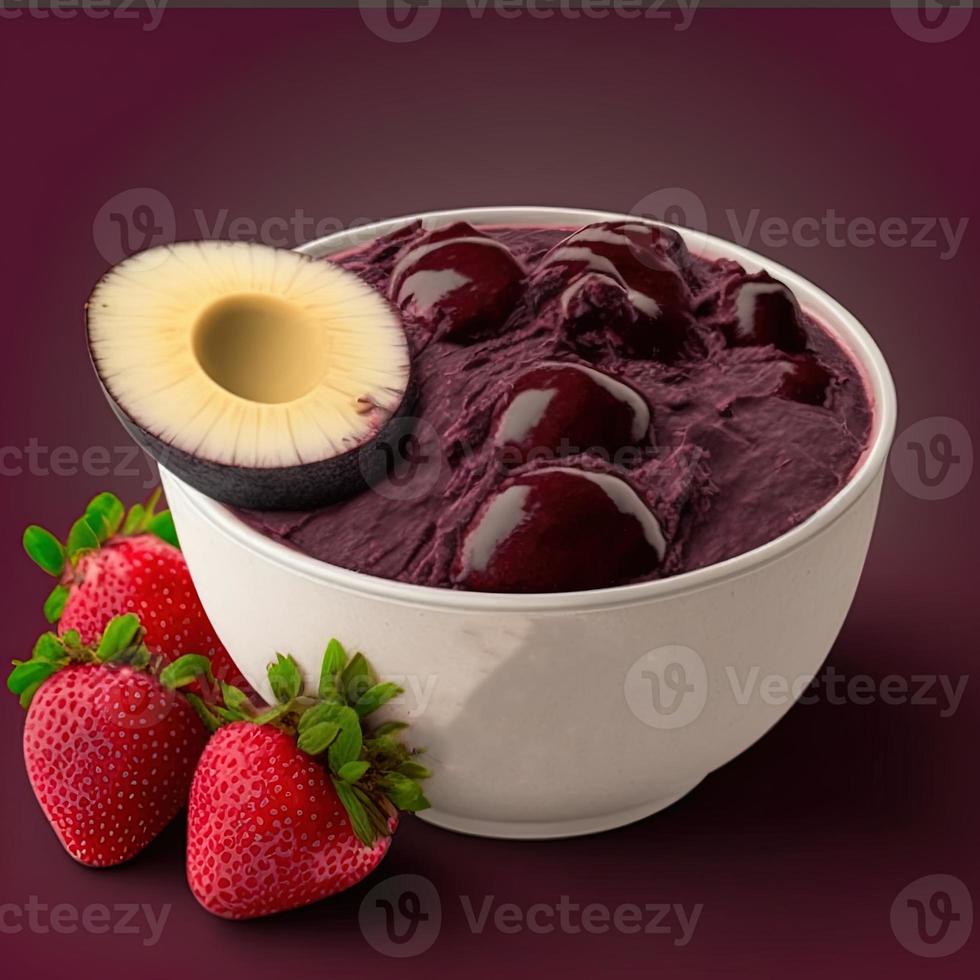 deliciosa sobremesa brasileira de açaí foto