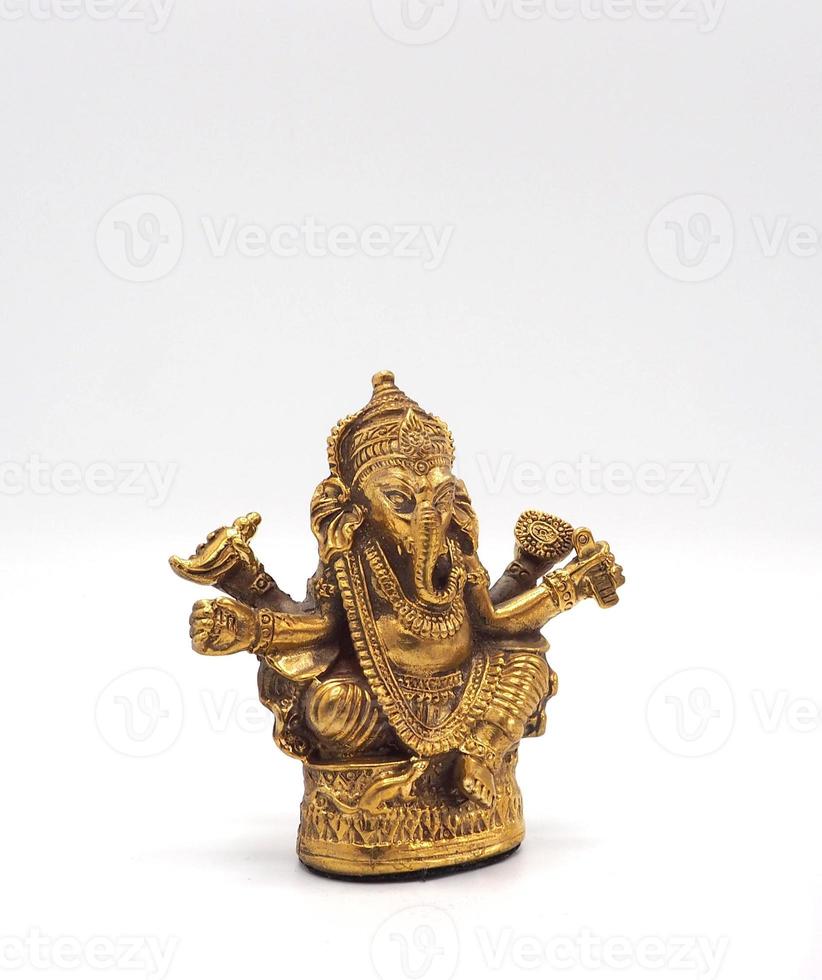 ouro metálico brilhante ganesha senhor do sucesso. foto