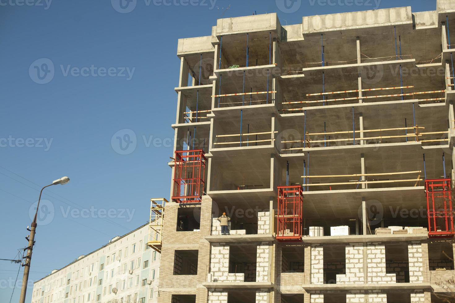 construção de edifício. trabalho de construção. foto