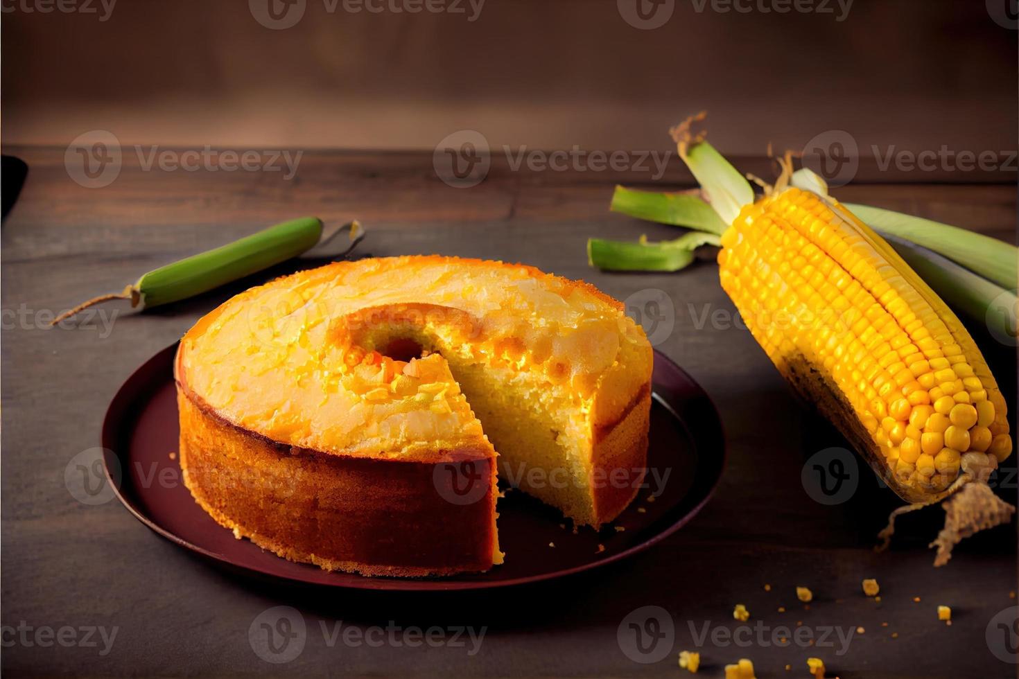 delicioso bolo de milho na mesa bolo típico brasileiro foto