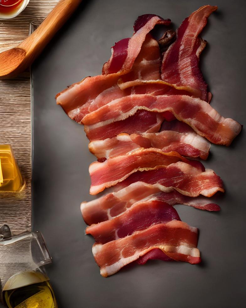 fundo de bacon fresco foto