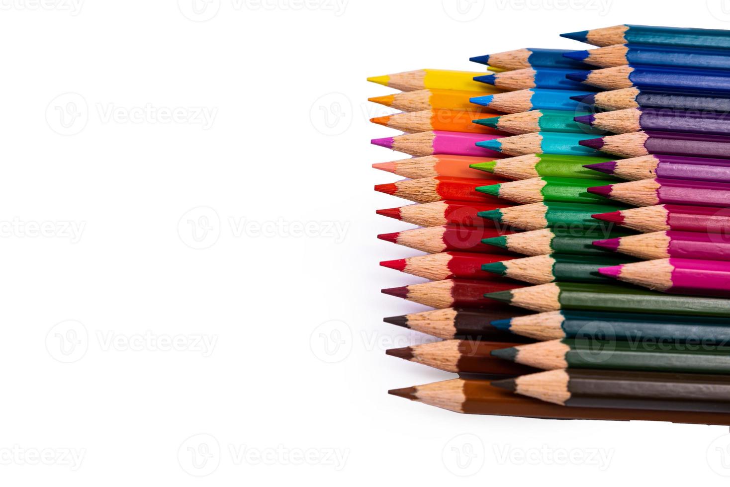 lápis multicoloridos em fundo multicolorido, close-up, copie o espaço, arte moderna. design moderno foto