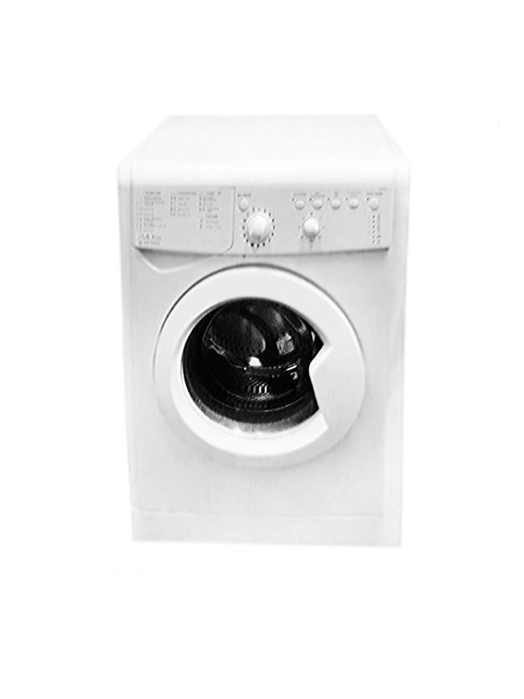 máquina de lavar em um fundo branco foto