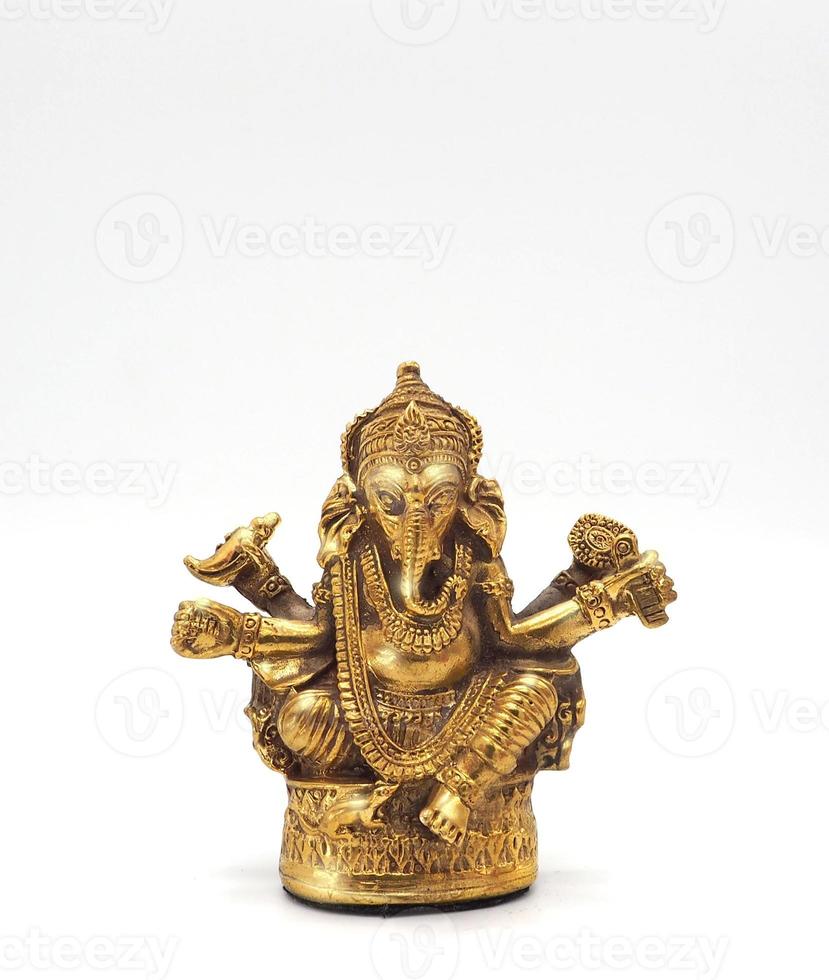 ouro metálico brilhante ganesha senhor do sucesso. foto