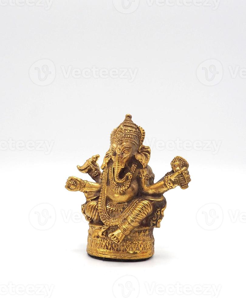 ouro metálico brilhante ganesha senhor do sucesso. foto