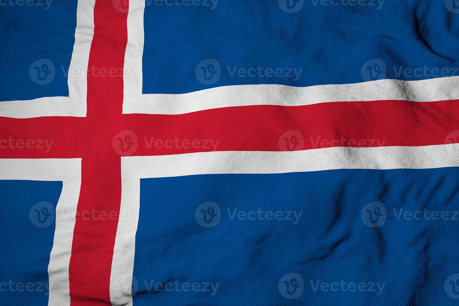 Bandeira da Islândia em renderização em 3D foto