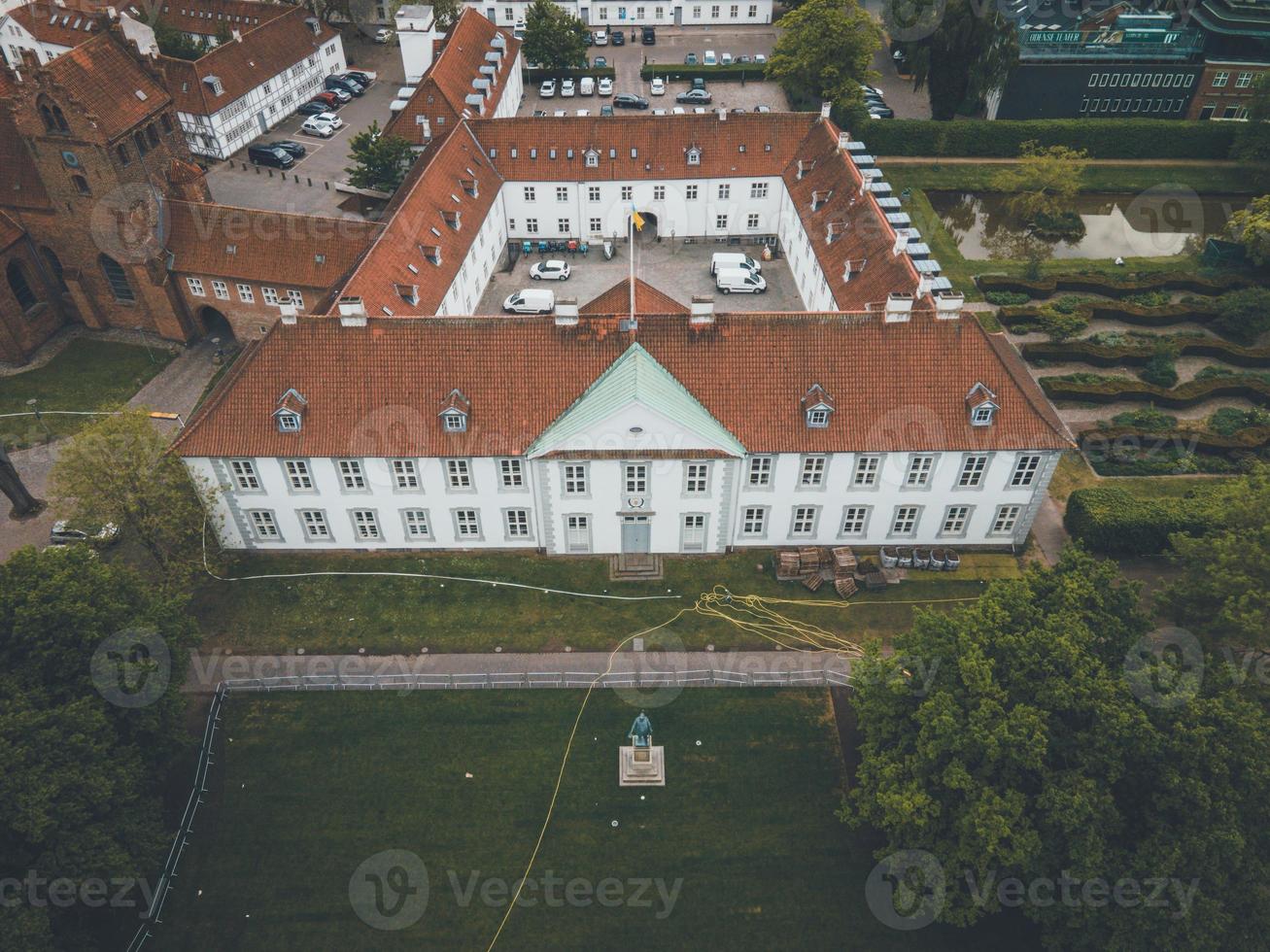 castelo de odense na dinamarca por drone foto