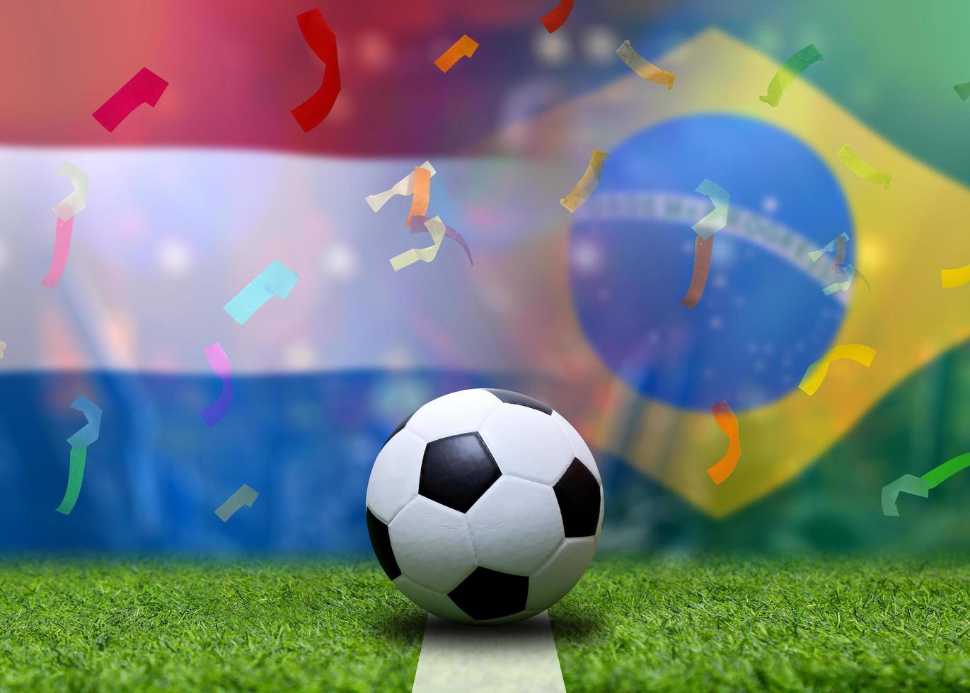 competição da copa de futebol entre a seleção holandesa e a seleção brasileira. foto