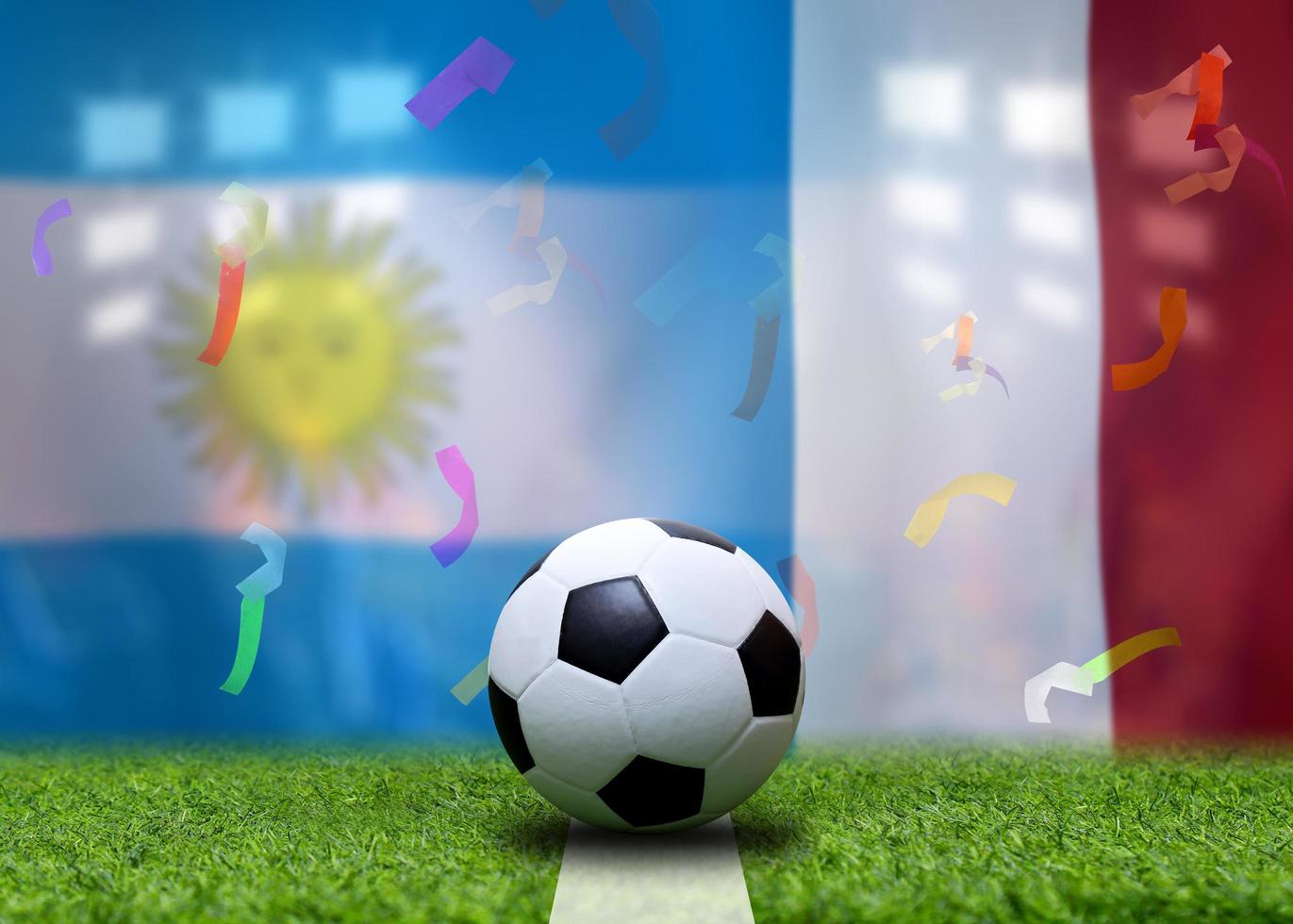 competição da copa de futebol entre a Argentina e a França. foto