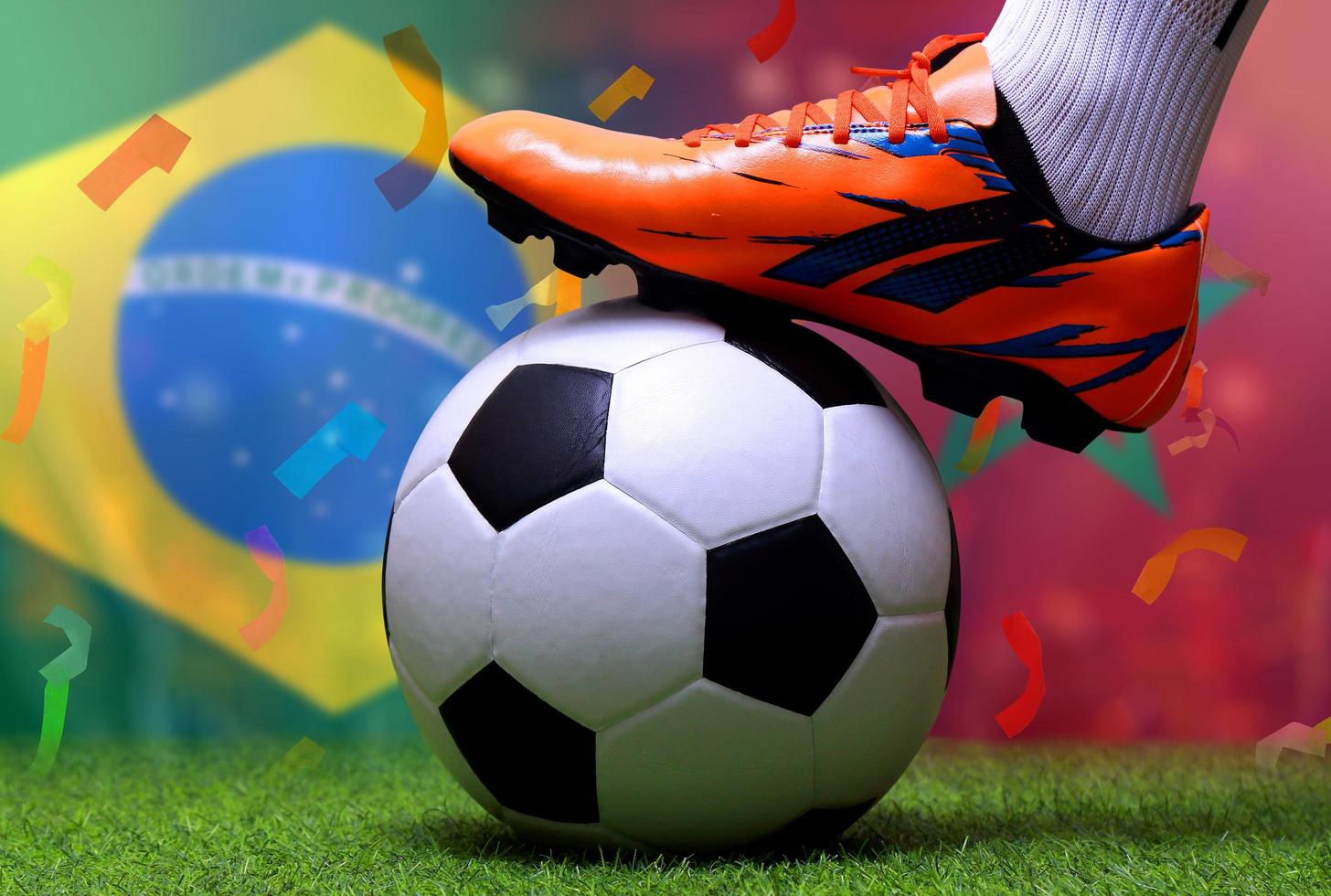 competição da copa de futebol entre as seleções nacional brasil e nacional marroquina. foto