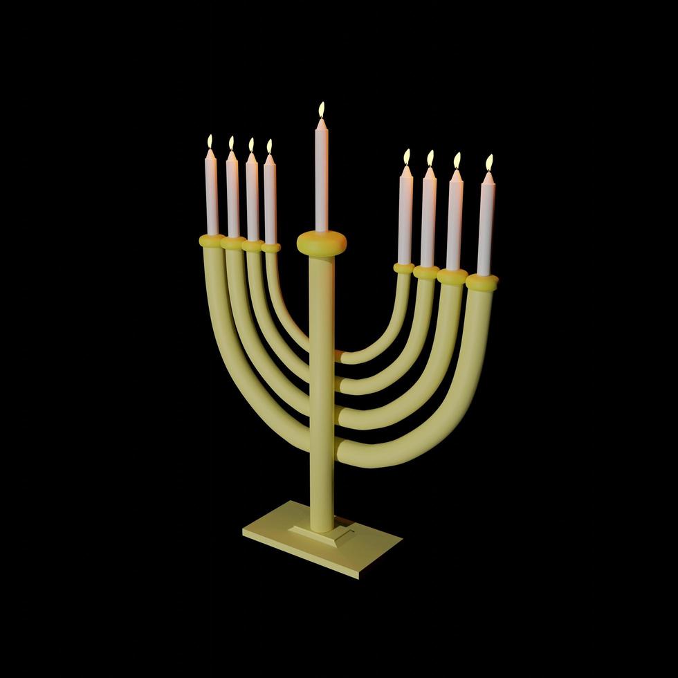Hanukkah vista em perspectiva renderização 3d foto