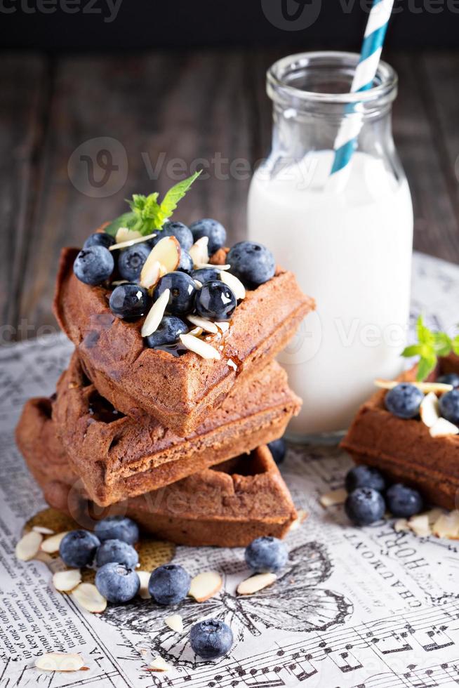 waffles de chocolate com leite foto