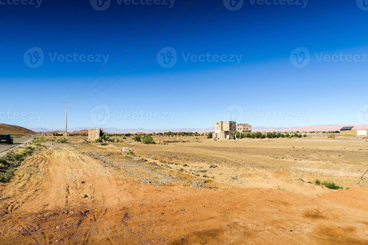 paisagem do deserto em marrocos foto