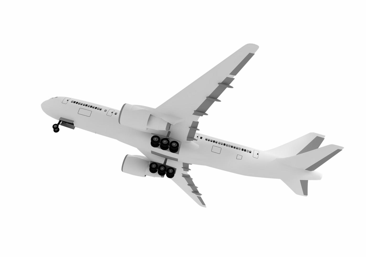 avião isolado no fundo branco. ilustração 3D. foto