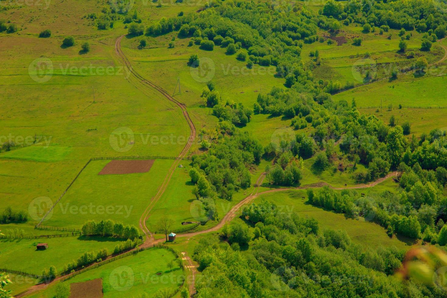 bela paisagem verde montanhosa foto