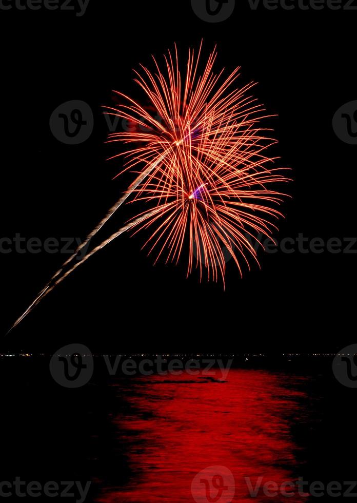 fogos de artifício da praia de coney island foto