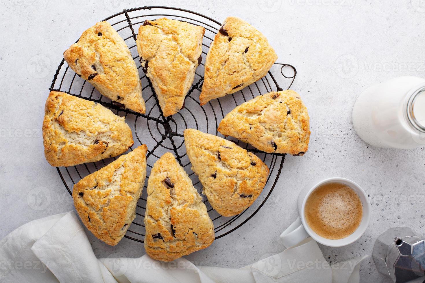 scones de chocolate caseiro foto