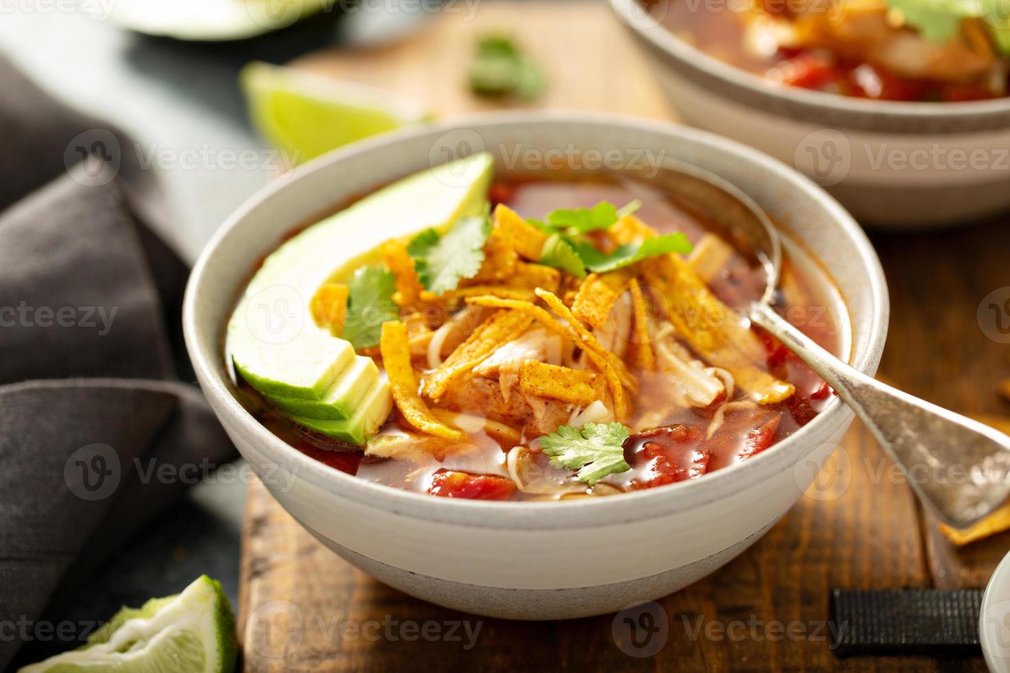 sopa de taco de frango de fogão lento foto