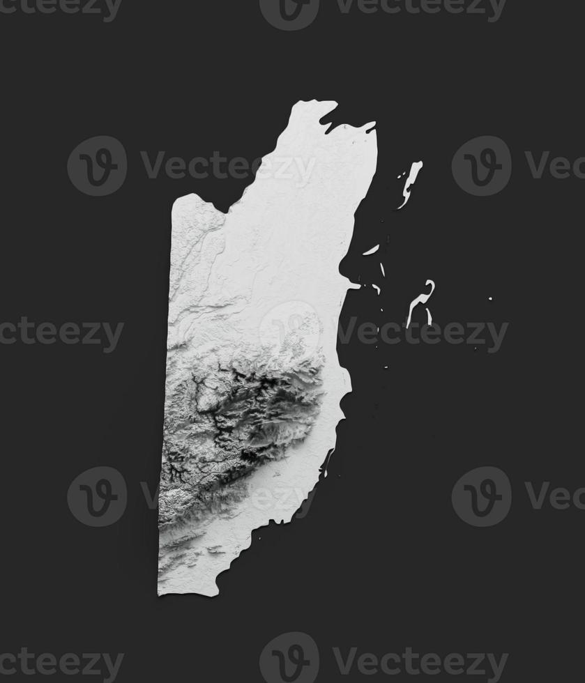 mapa de belize bandeira de belize mapa de altura de cor de relevo sombreado em fundo branco ilustração 3d foto