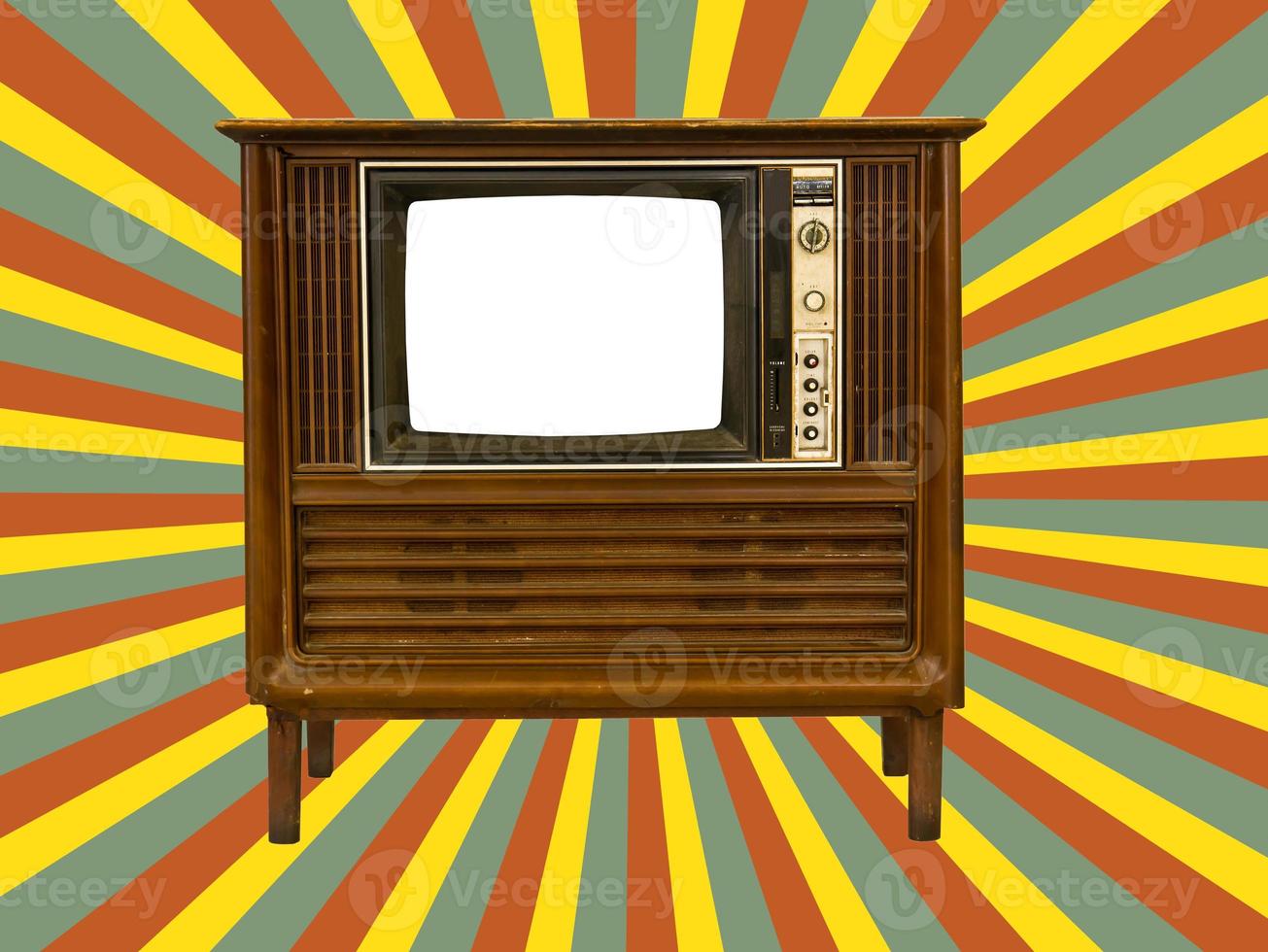 televisão velha e raios de sol retrô foto