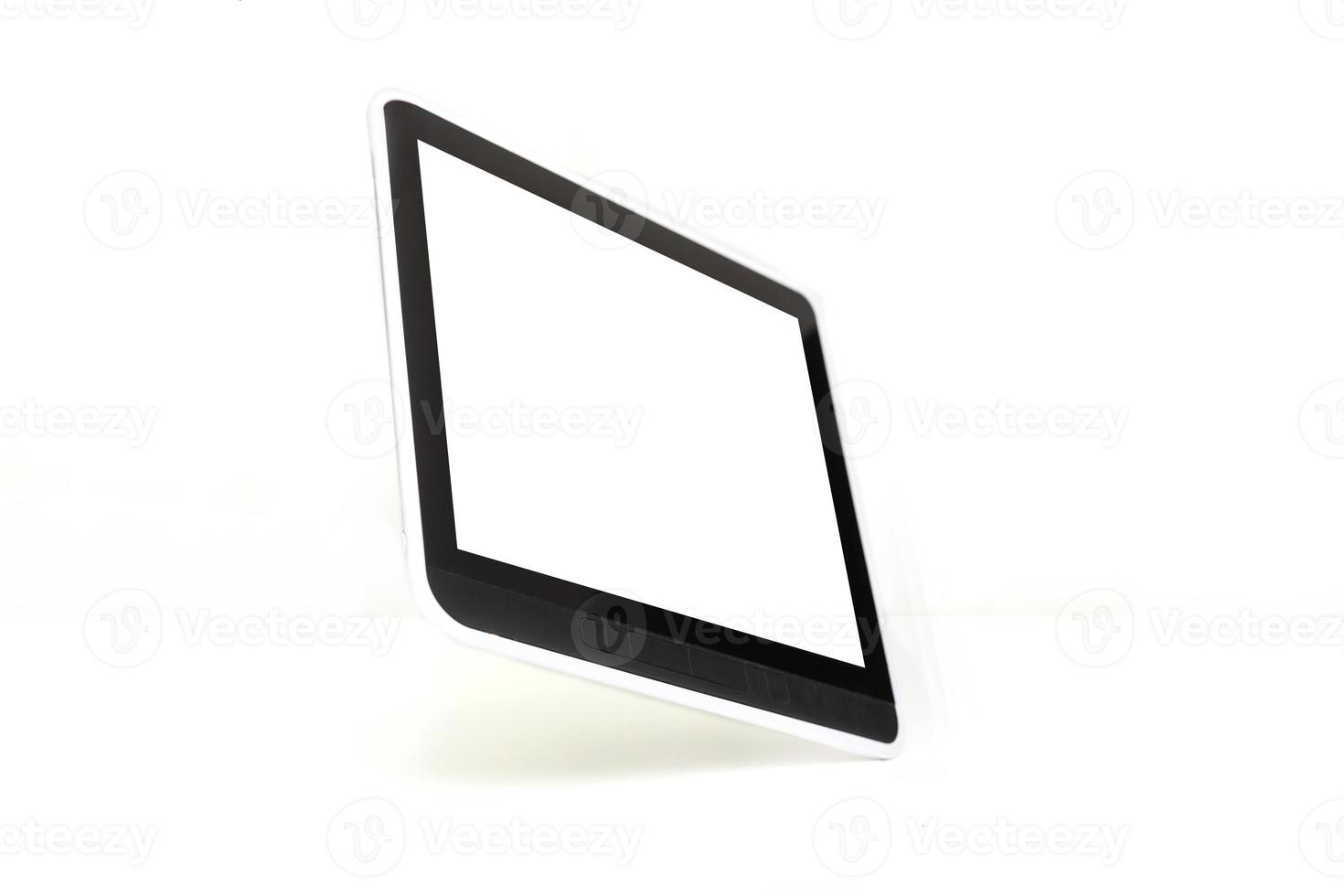 moderno tablet pc preto isolado no branco com traçado de recorte foto