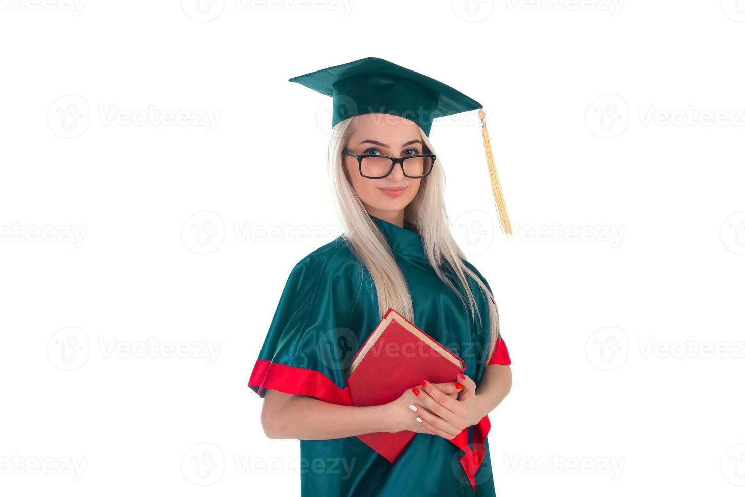 estudante universitário no manto foto