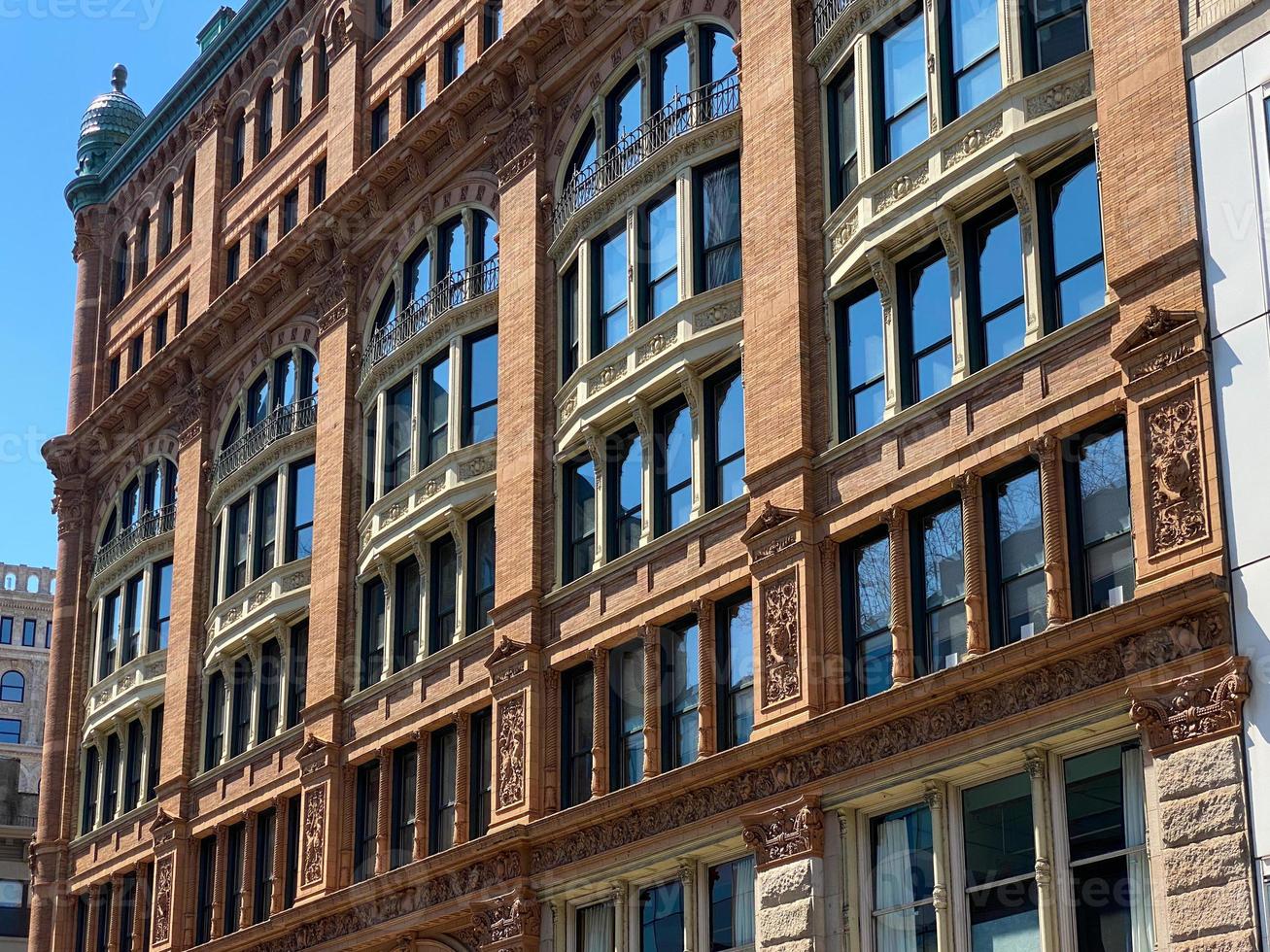 Arquitetura de construção detalhada de terracota da Union Square na cidade de Nova York. foto