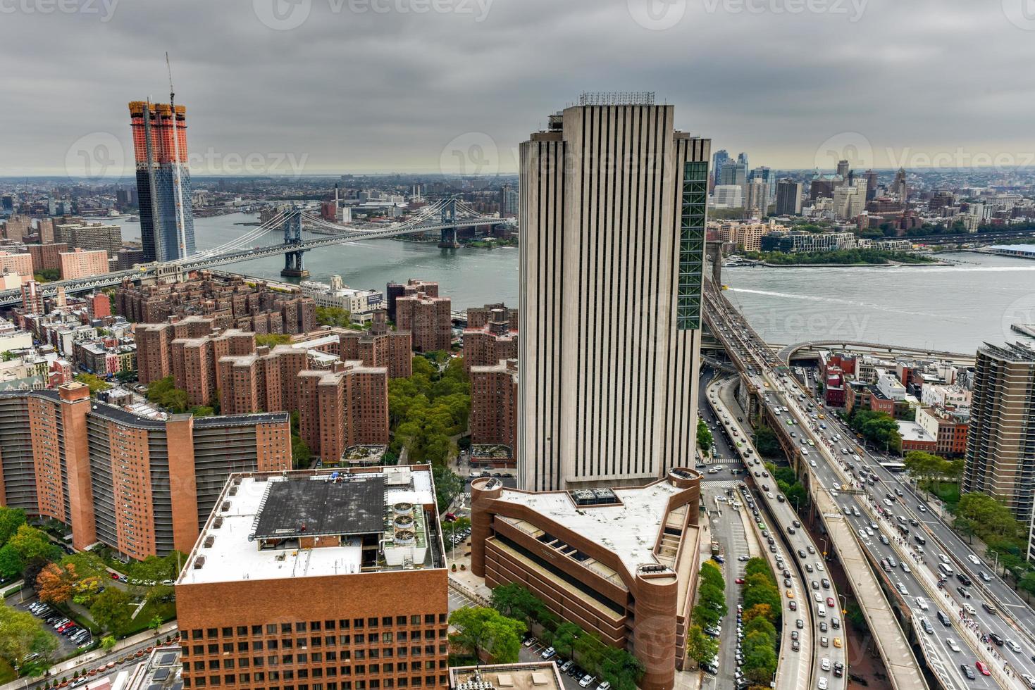 vista aérea do horizonte da cidade de nova york foto