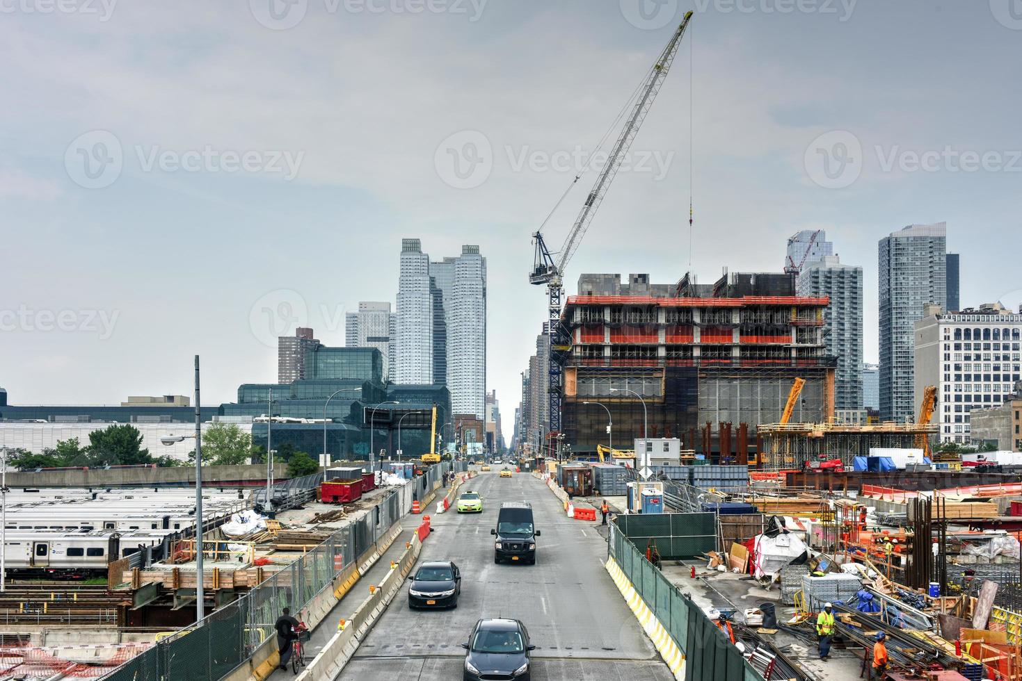 construção no empreendimento hudson yards em midtown west, manhattan, nova york. foto