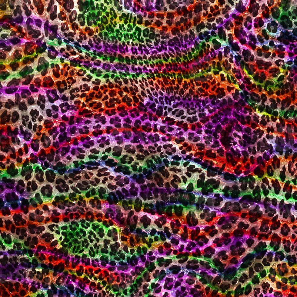 fundo de design de leopardo abstrato, textura de pele animal colorida, tecido de design de leopardo têxtil foto