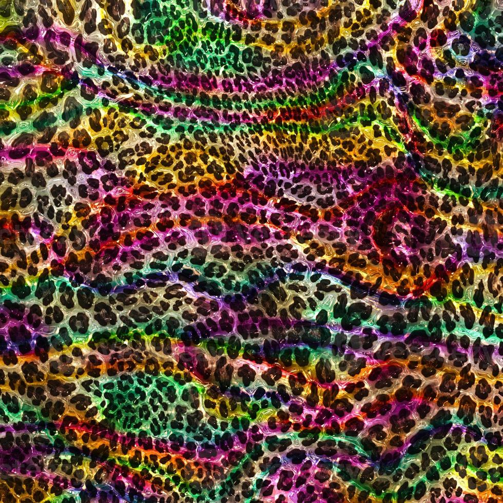 fundo de design de leopardo abstrato, textura de pele animal colorida, tecido de design de leopardo têxtil foto