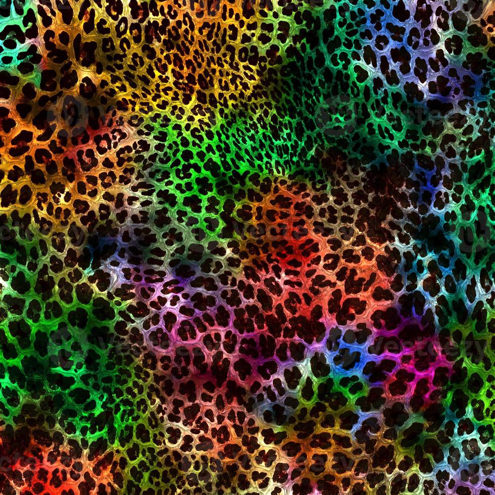 fundo de design de leopardo abstrato, textura de pele animal colorida, tecido de design de leopardo têxtil foto