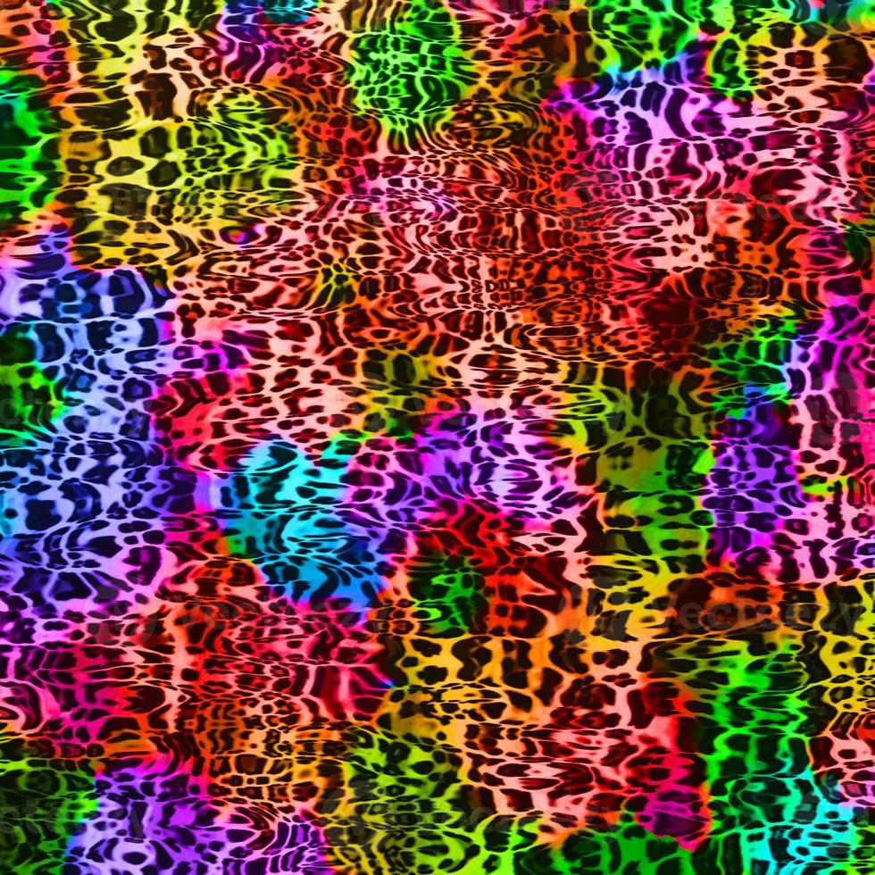 fundo de design de leopardo abstrato, textura de pele animal colorida, tecido de design de leopardo têxtil foto