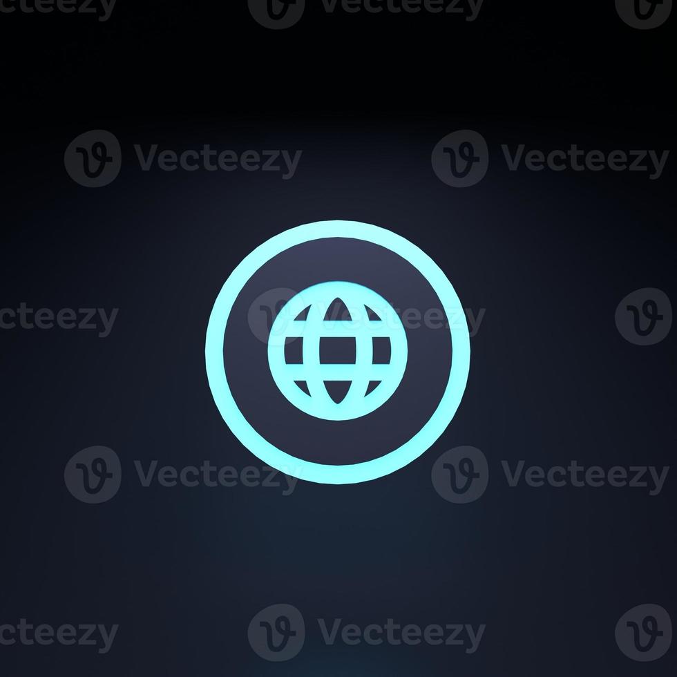 ícone do planeta. ilustração de renderização 3D. foto