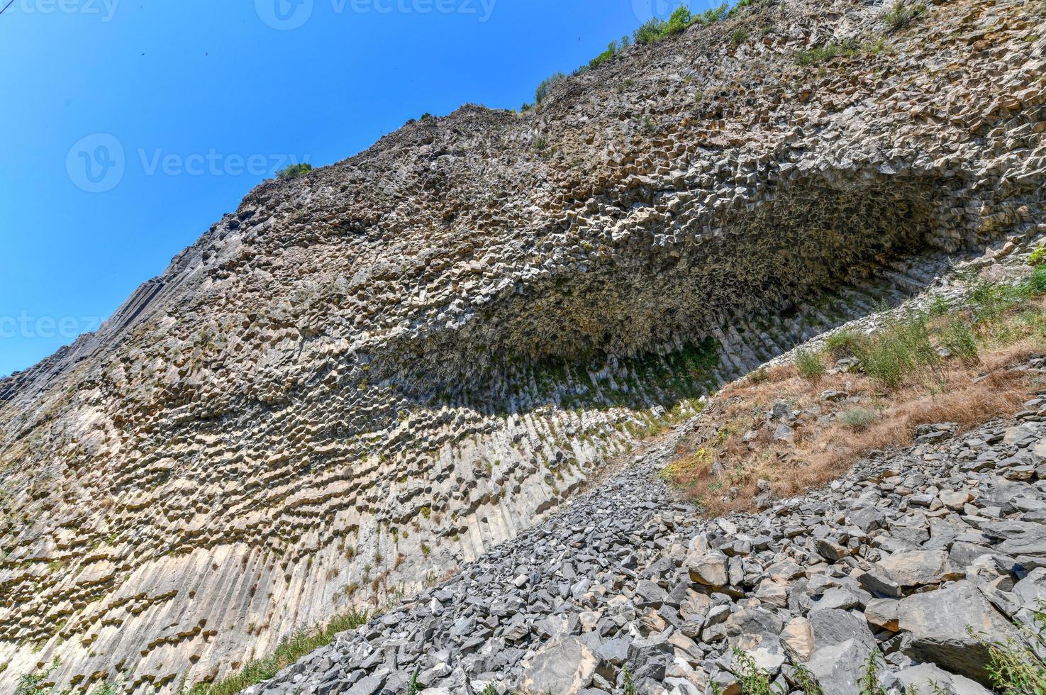 maravilha geológica única sinfonia das pedras perto de garni, armênia foto