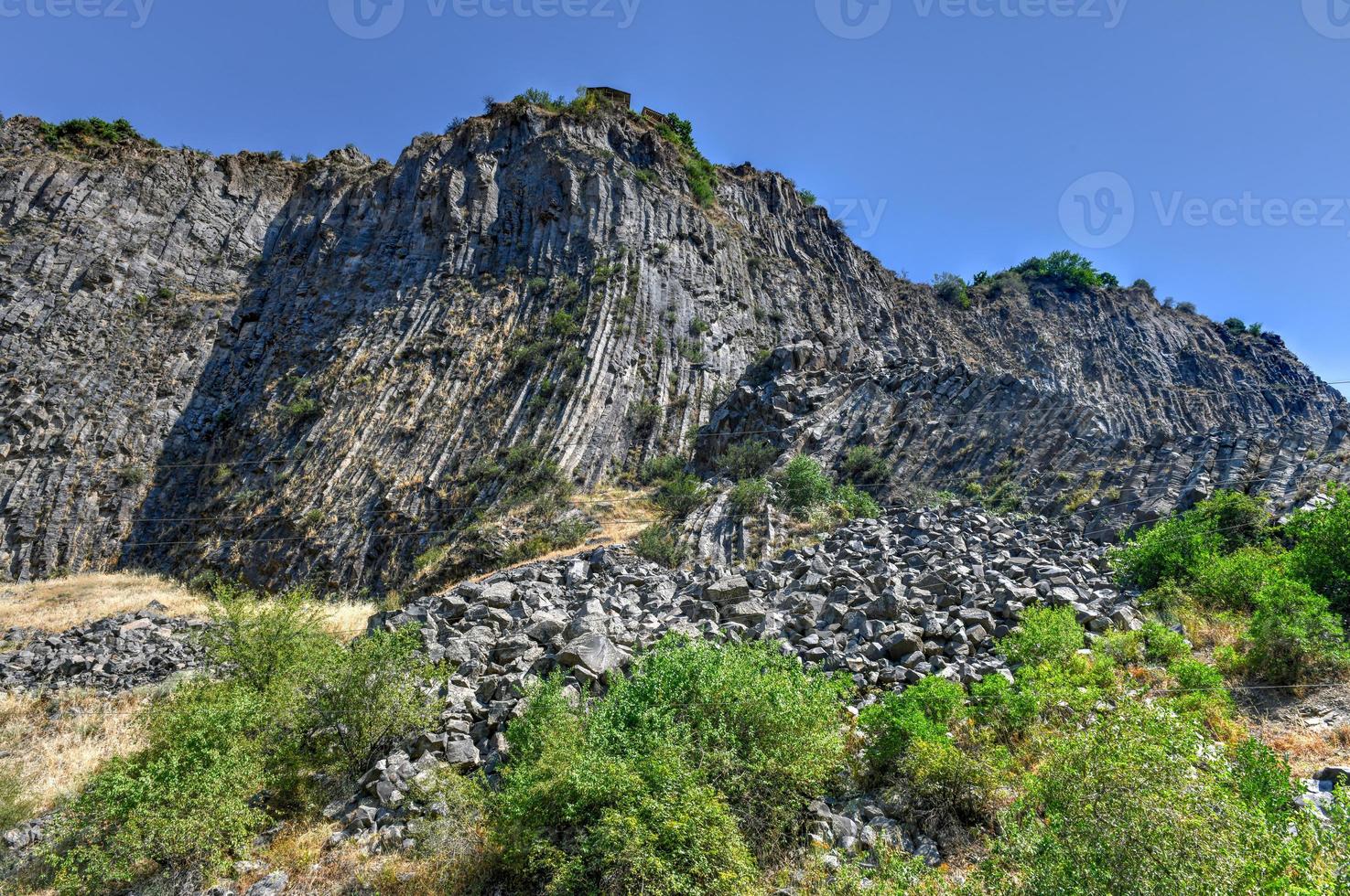 maravilha geológica única sinfonia das pedras perto de garni, armênia foto