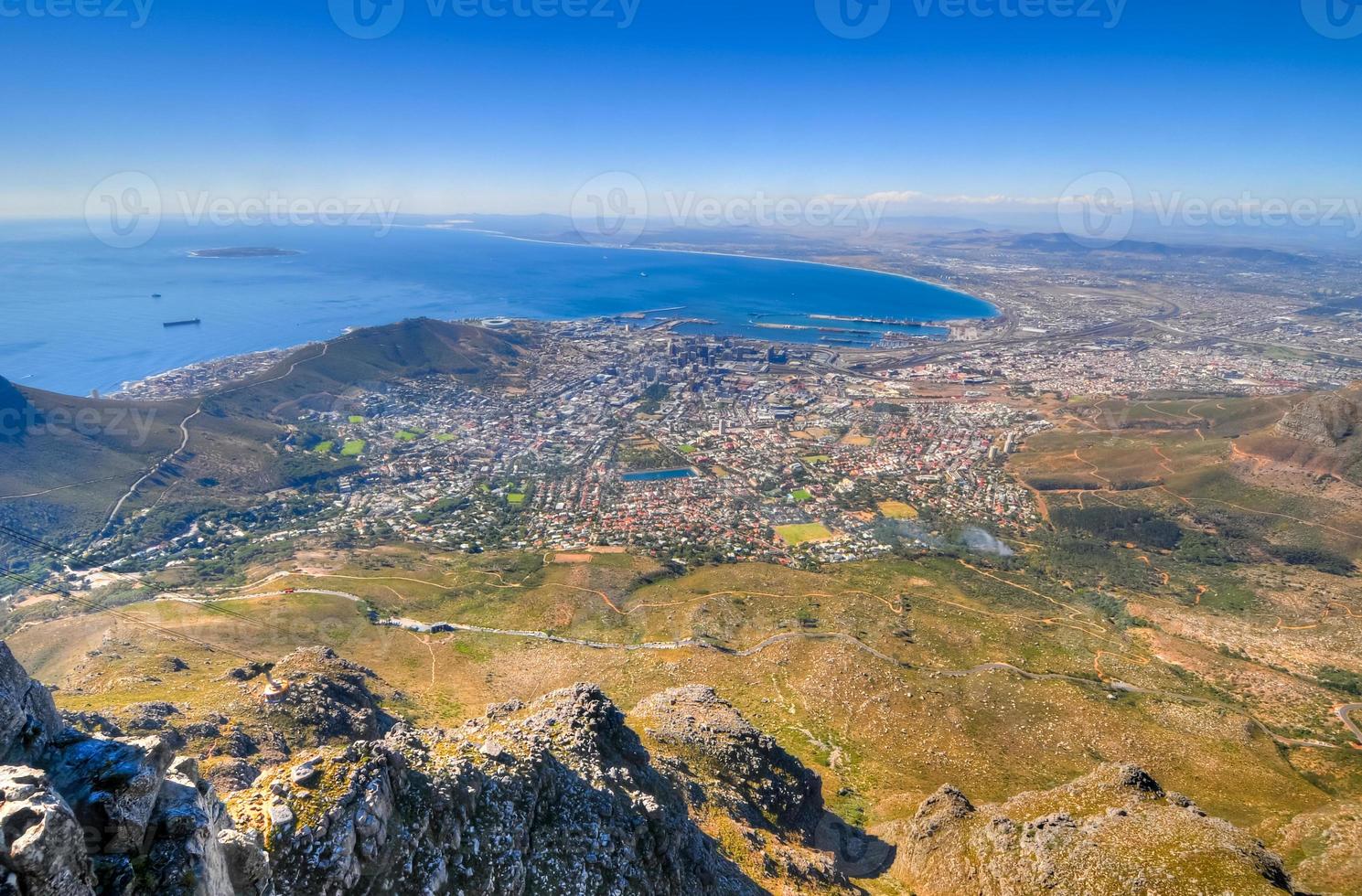 montanha da mesa na cidade do cabo foto