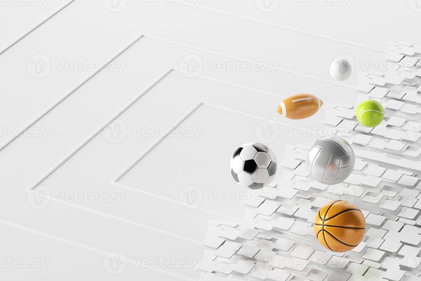 Projeto de objeto de futebol 3D. renderização realista. abstrato futurista. ilustração 3D. conceito de geometria de movimento. gráfico de competição esportiva. conteúdo de apostas de jogos de torneios. elemento de bola de futebol. foto