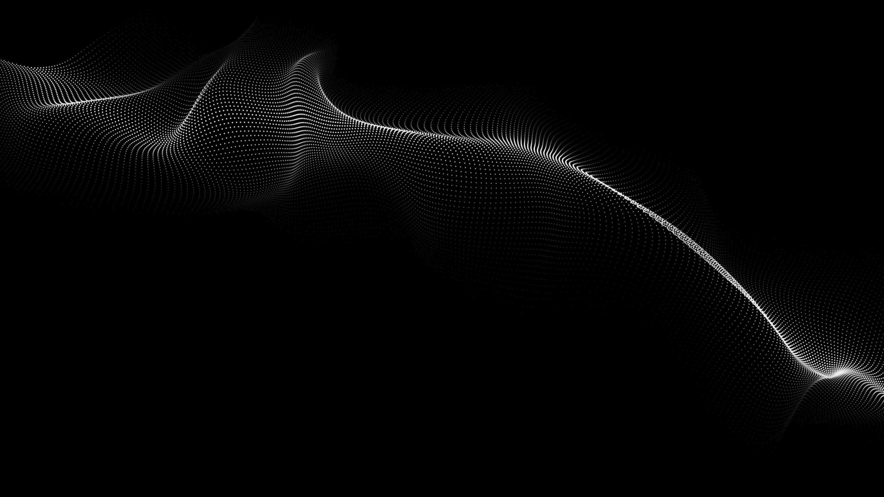 uma onda 3d digital em movimento. fundo escuro futurista com partículas brancas dinâmicas. o conceito de big data. ciberespaço. renderização 3d foto