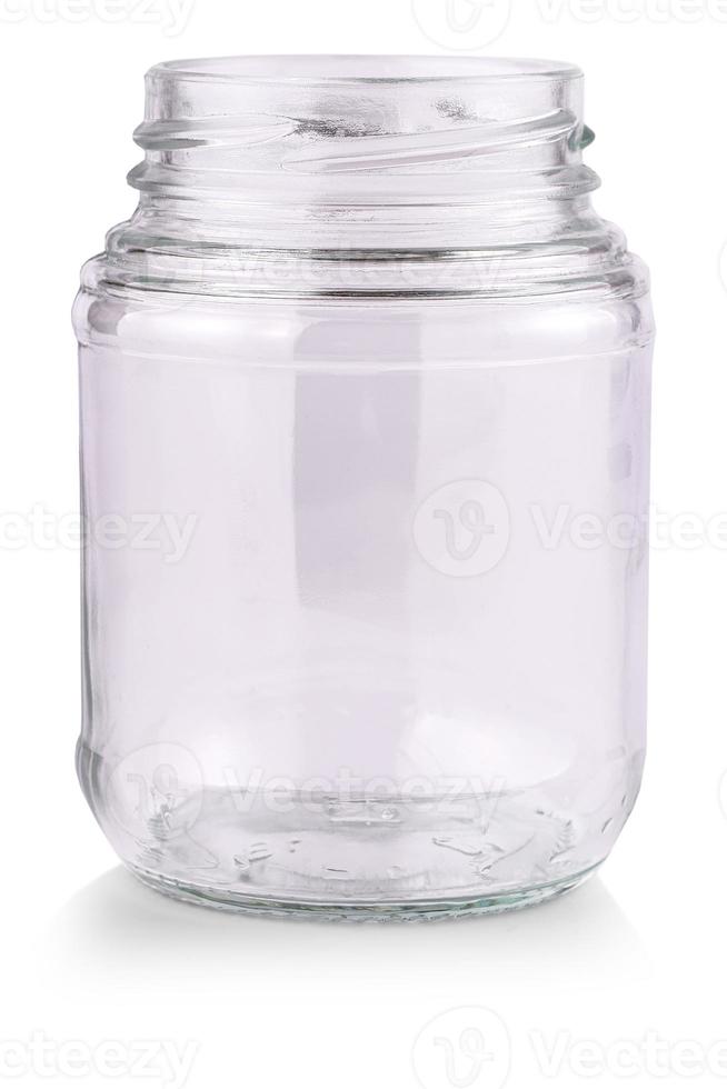frasco de vidro vazio isolado em um fundo branco foto