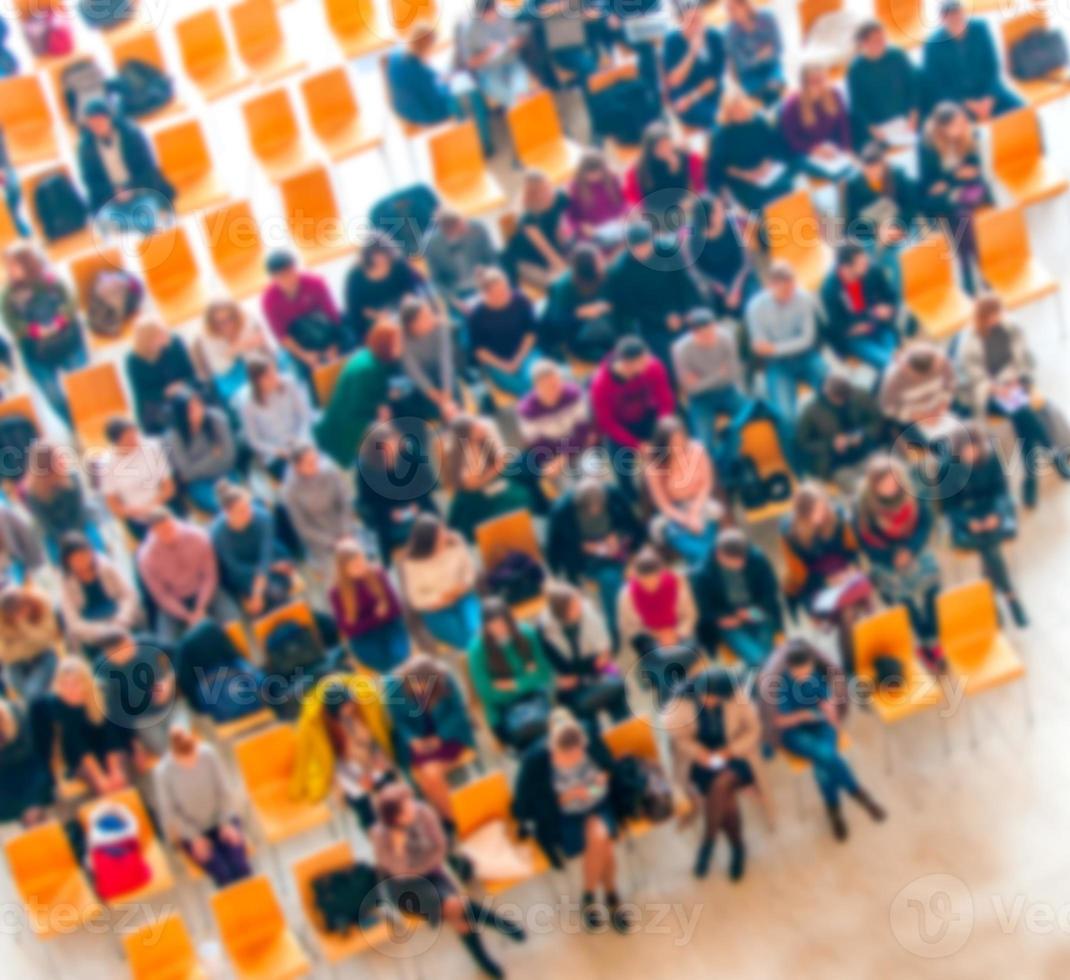 vista superior do fundo desfocado da sala de reuniões, conferência de reunião de negócios foto