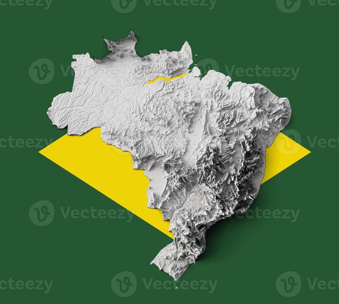 mapa topográfico do brasil 3d realista mapa do brasil cor textura ilustração 3d foto