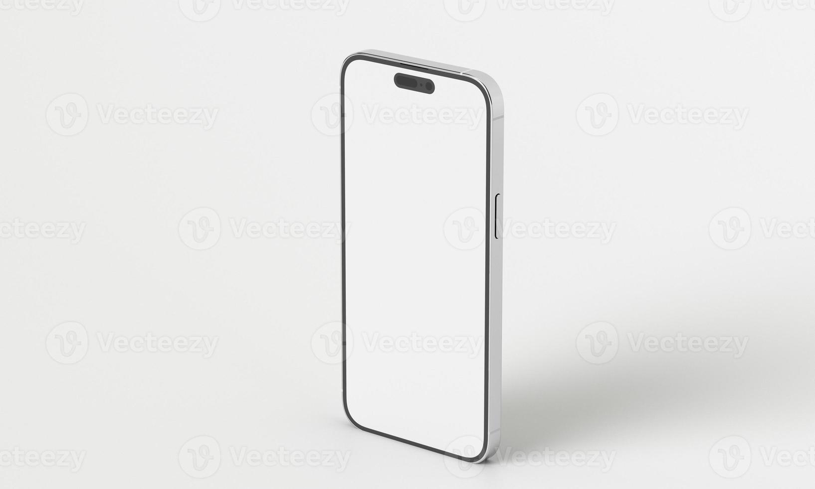 ilustração renderização 3d de retângulos isométricos simulando um telefone em um espaço 3d 14 com espaços em branco. de diferentes perspectivas e pontos de vista para ajudar a preparar as aplicações. iphone pro foto