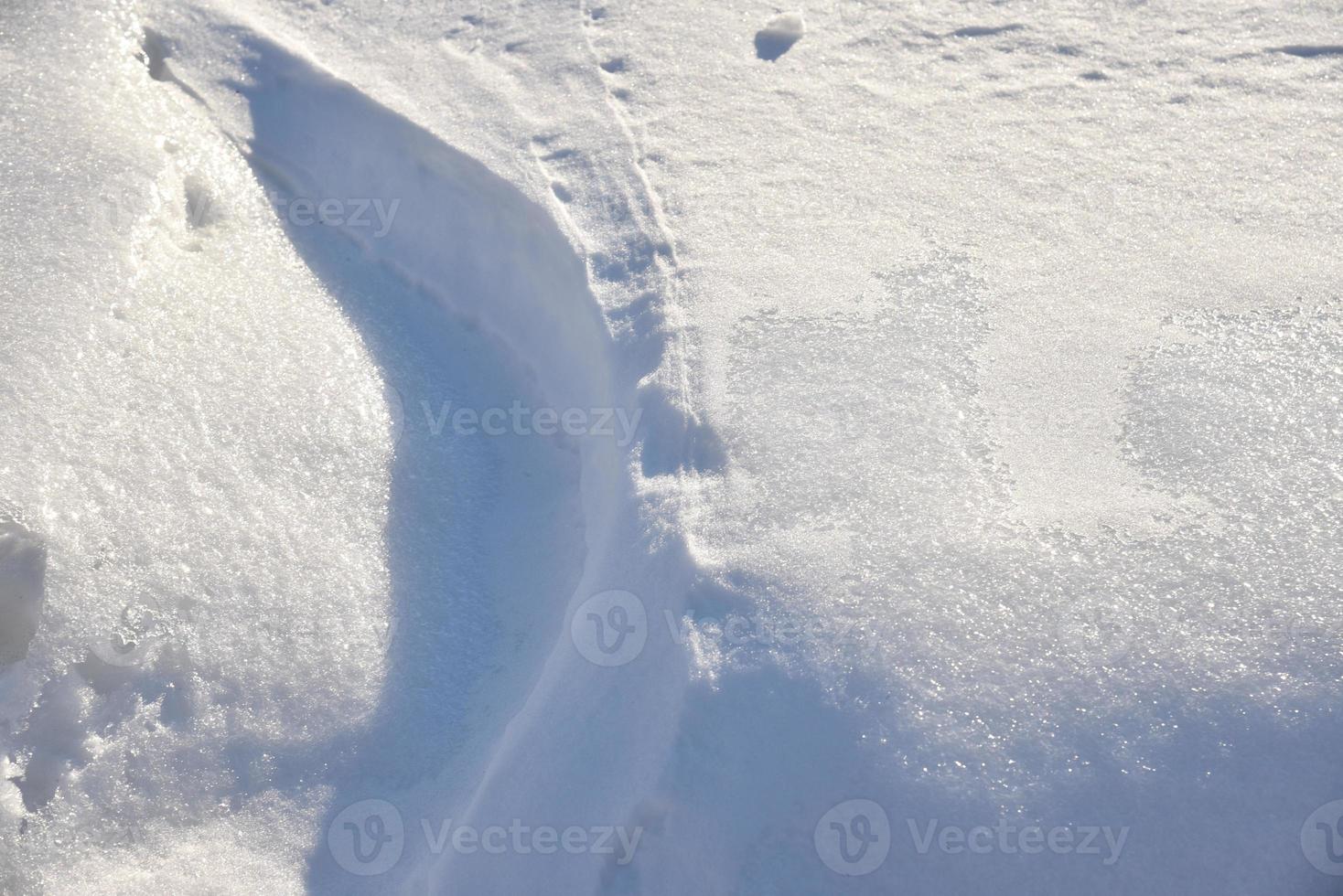 superfície nevada. neve branca e montes de neve no inverno. foto