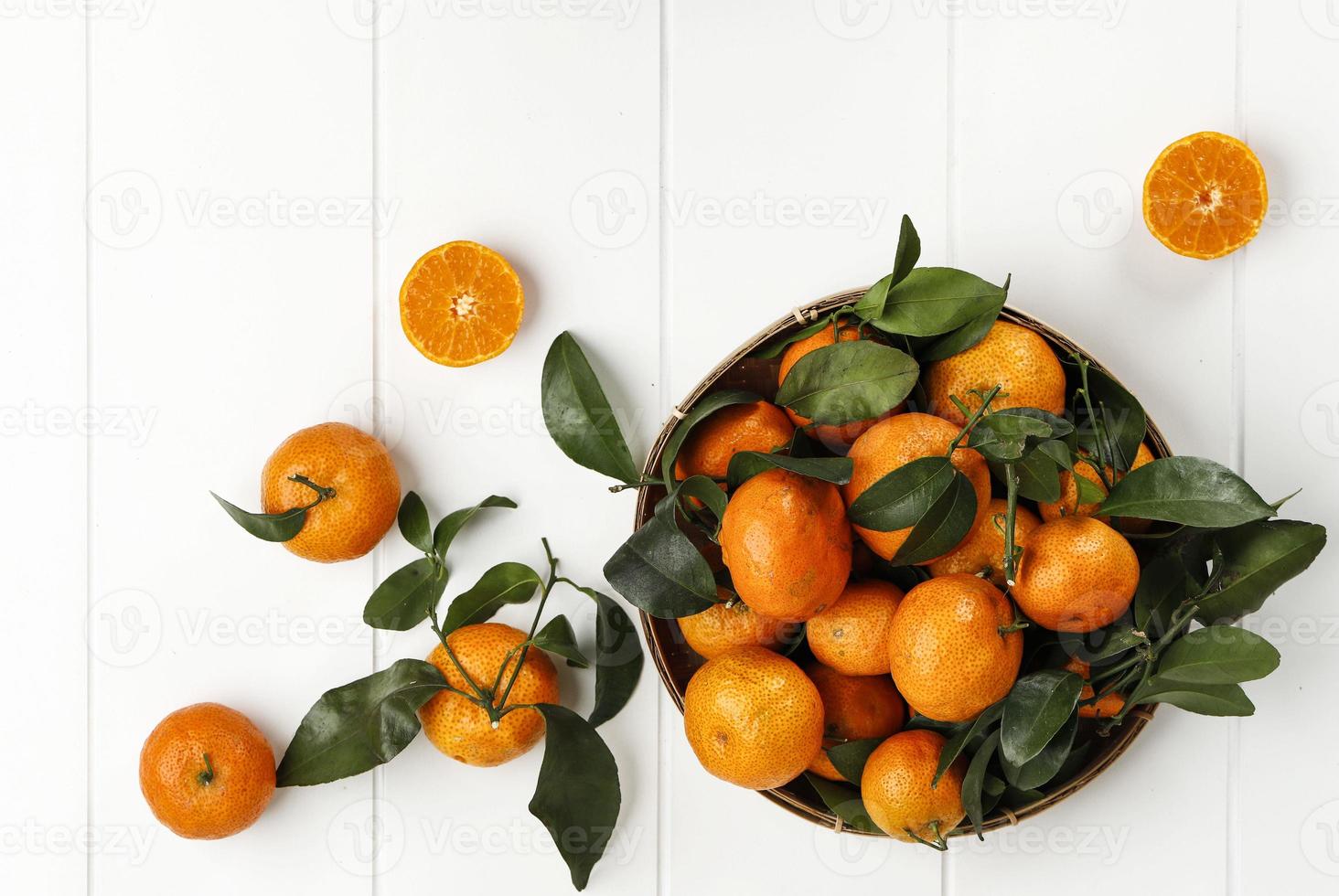 jeruk santang madu tangerina citrus sinensis, geralmente servido para o ano novo chinês. foto